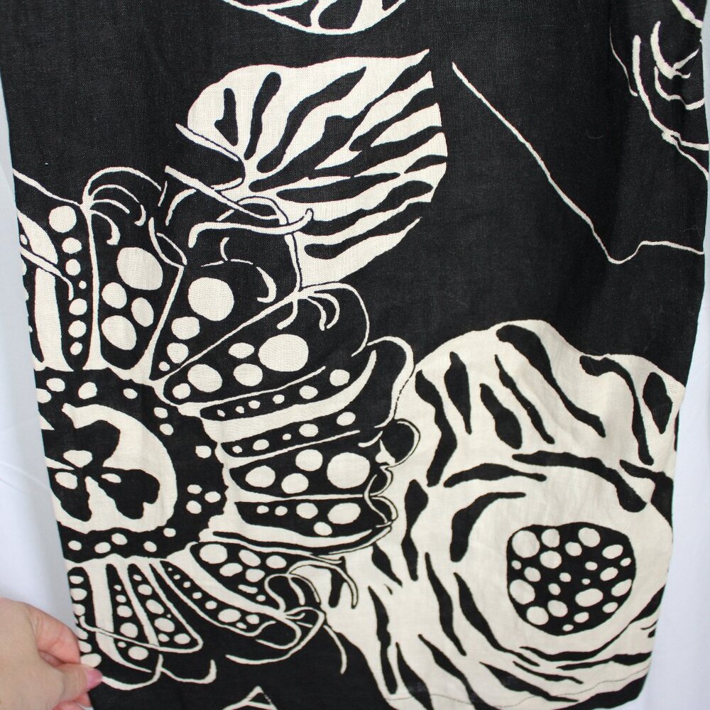 NWT Christian Siriano Black Cream Floral Linen Blend Resort Pants Designer XS - Picture 5 of 10